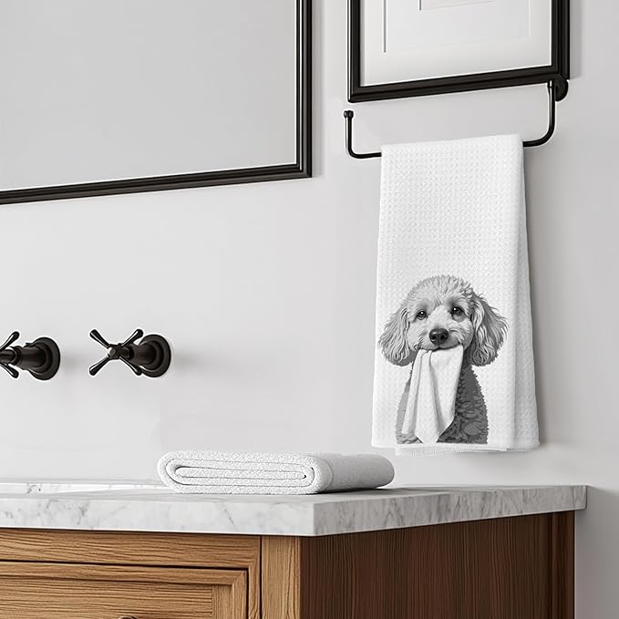 Funny Goldendoodle Dog Hand Towels, You Will Never Pee Alone Funny Bathroom Hand Towels, Goldendoodle Gifts, Dog Bathroom Decor, 16x24 Inches