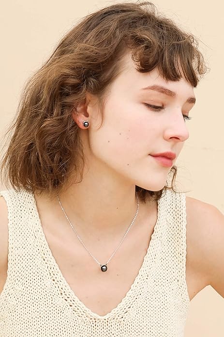 S.Leaf Cat Earrings Pearl Earrings Sterling Silver Earrings for Women Cat Memorial Gifts Cat Gifts for Cat Lovers Cat Jewelry for Women