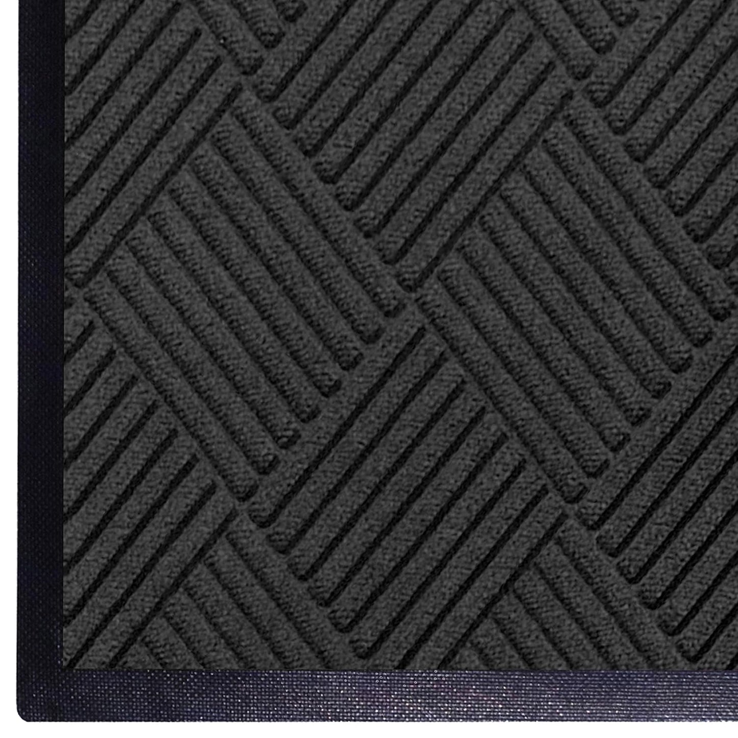 M+A Matting WaterHog Diamond | Commercial-Grade Entrance Mat with Rubber Border – Indoor/Outdoor, Quick Drying, Stain Resistant Door Mat (Charcoal, 4' x 8')