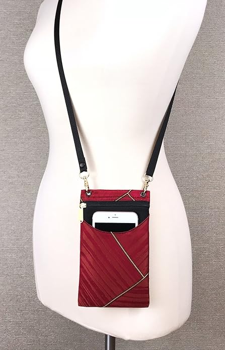 Danny K. Women's Tapestry Crossbody Cell Phone or Passport Purse, Handmade in USA