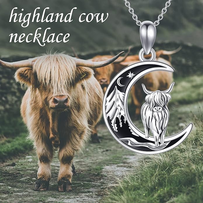 Sterling Silver Cute Animal Pendant Necklace Fox/Snake/Unicorn/Owl on Moon/Rabbit/Horse Necklace Jewelry Gifts for Women Mom Sister