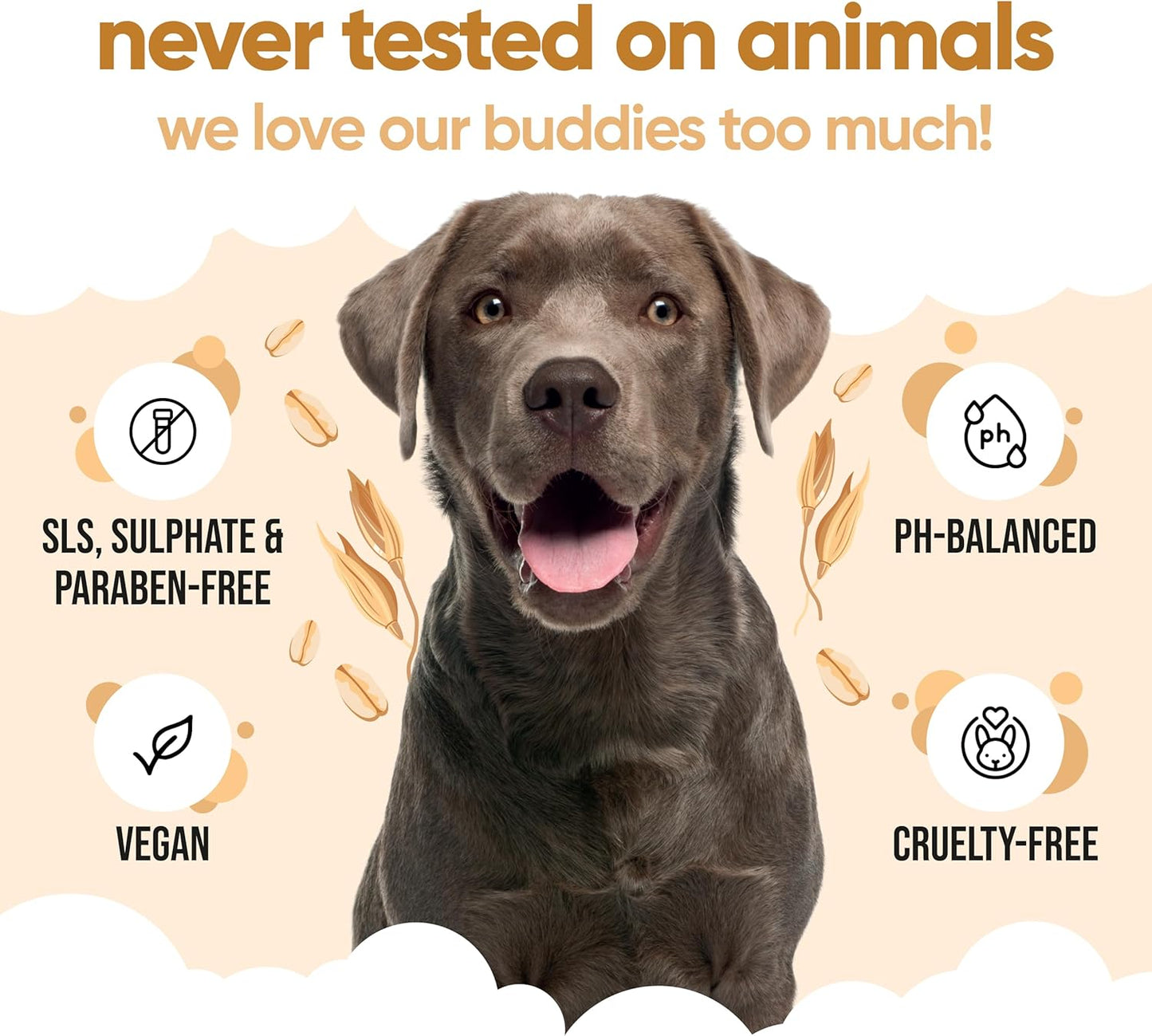 Oatmeal Dog Shampoo by Buddycare | Shampoo for Dogs with Irritated Skin | Relieving and Rehydrating | with Aloe Vera and Pro Vitamin B5 (169.07oz)