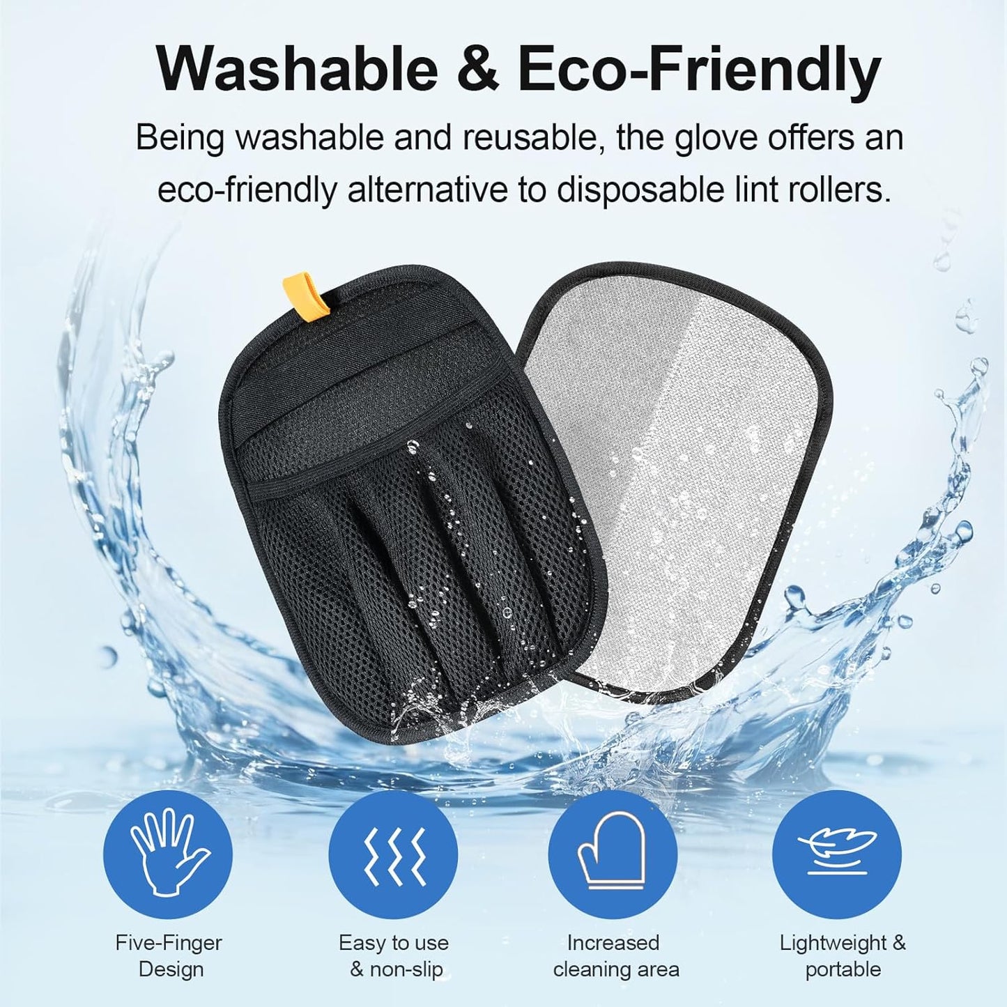 2Pcs Pet Hair Removal Glove for Cats & Dogs, 2025 Newly Upgraded Five-Finger Electrostatic Pet Hair Gloves, Reusable Pet Hair Remover Tool for Couch, Clothing, Car Seat,Carpet