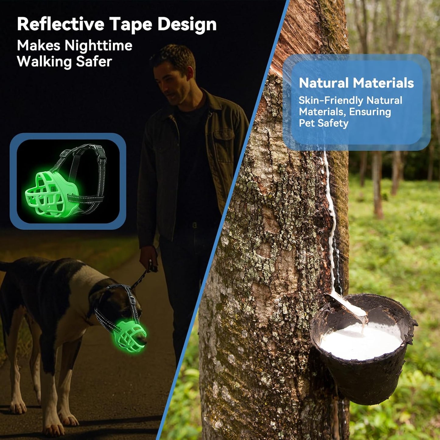 Dog Muzzle for Large Dogs, Breathable Basket Muzzles for Small, Medium and X-Large Aggressive Dog, Allows Panting Drinking, Suitable for Grooming Trimming Training (5, Luminous Green)