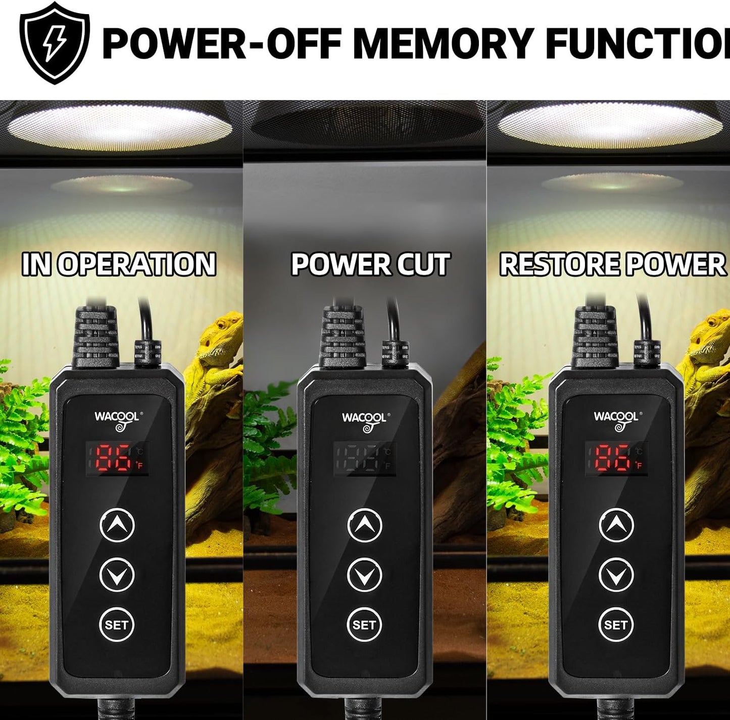 Reptile Light Fixture with Dimming Thermostat, 5.5 Inch Deep Dome Reptile Heat Lamp Fixture with Temperature Controller