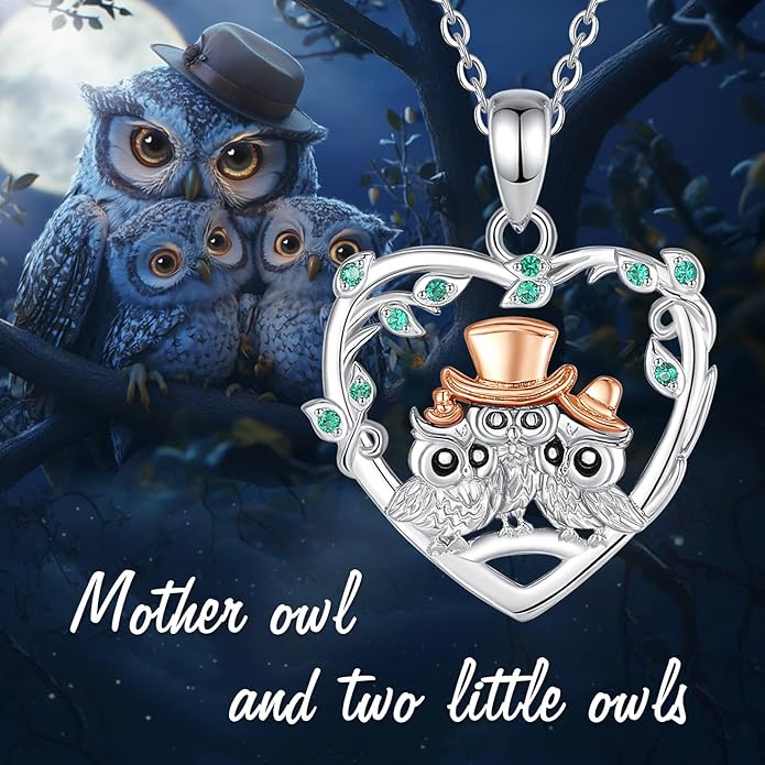 EUDORA Sterling Silver Mother Daughter Necklace for Women, Mama Son Daughter Necklace Pendant for Mom and Daughter,Mom Jewelry from Daughter Mother's Day Gift for Mother Daughter Aunt Grandma