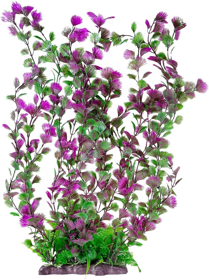Hamiledyi Aquarium Plastic Plants Aquarium Decor Artificial Fish Tank Plants,Tall Fish Tank Decorations, Extra Large Aquarium Plant 20.4-inch Tall,1PCS