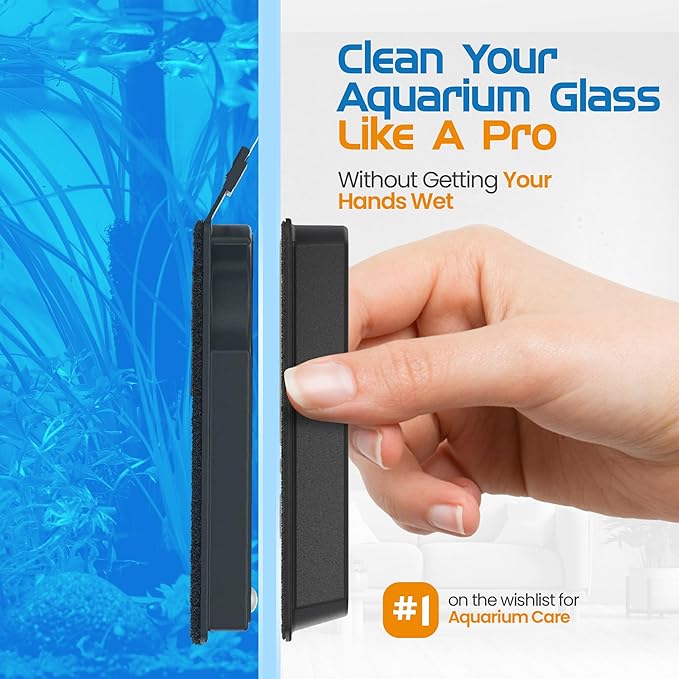 FL!PPER Flipper Cleaner Float - 2-in-1 Floating Magnetic Aquarium Glass Cleaner - Fish Tank Cleaner - Scrubber & Scraper Aquarium Cleaning Tools - Floating Fish Tank Cleaner, Nano