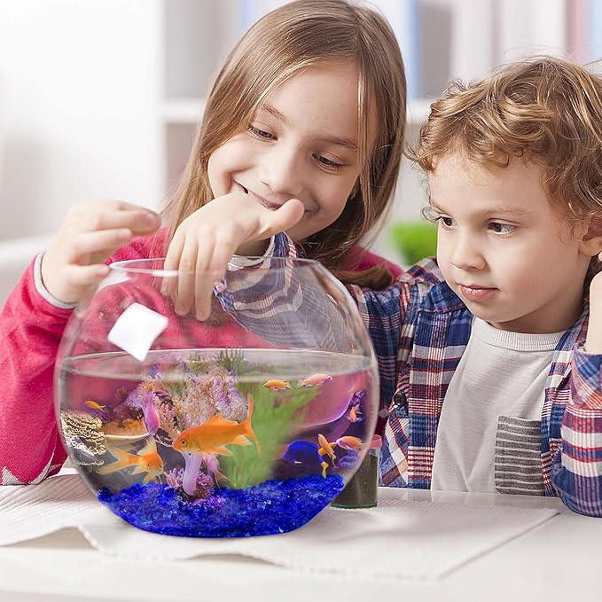 Keedolla 15 Oz Aquarium Glass Marbles Fish Tank Rocks, Decorative Glass Pebbles Gemstones for Aquarium Gravel Fish Tank Stones Vase Fillers DIY Crafts - Cobalt Blue