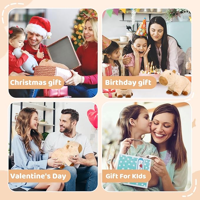 Cute Capybara Plush Pillows Kawaii Soft Capybara Stuffed Animals Capybara Plushie Birthday for Kids(13.7in)