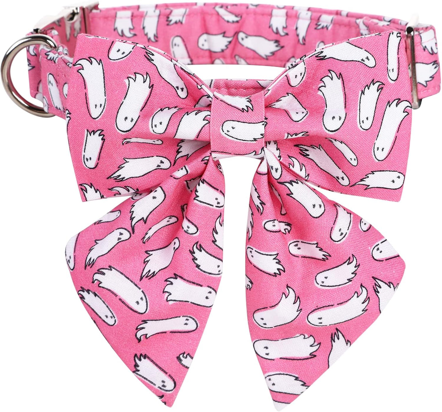 Lionet Paws Dog Collar with Bowtie, Halloween Bowtie for Dogs, Adjustable Comfortable X-Large Dog Collar Girl, XL, Neck 16-26 in