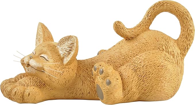 JFSM INC. Whimsical Orange Cat Lounging Figurine Cat Home Office Decoration - Happy Cat Collection - Gifts for Cat Lovers, Cat Lover Gifts for Women, Cat Lover Gifts for Men, Cat Decor for Cat Lovers