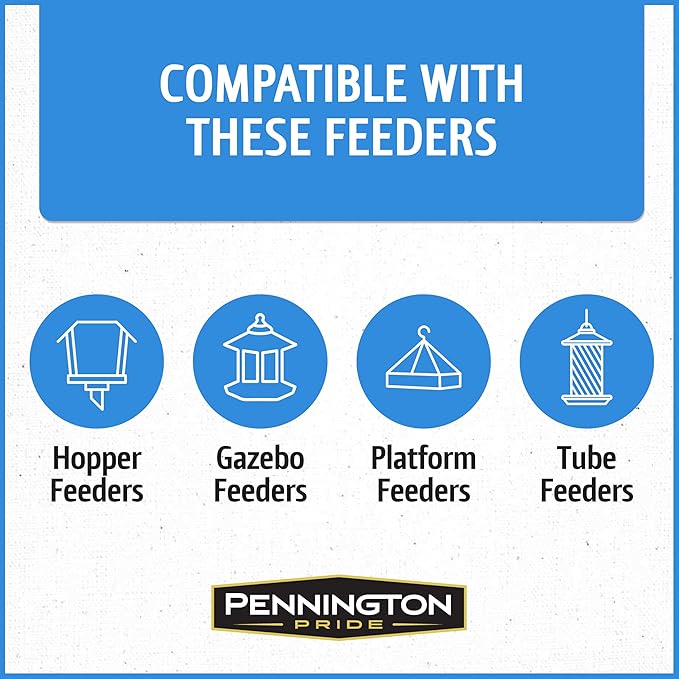 Pennington Select Chips & Bits Wild Bird Seed for Outside Feeders, High-Protein, No-Hull & No-Waste, Sunflower Chips & Peanut Bits Attract Songbirds,15-lb. Bag