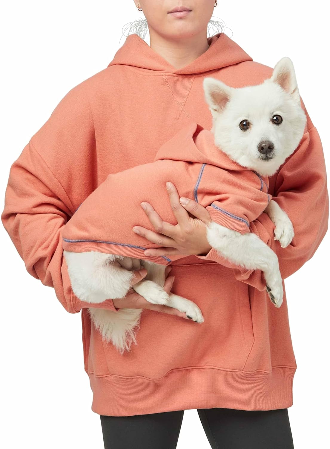 Blueberry Pet Essentials Dog Hoodie – 10 inch, Cotton‑Blend Sweatshirt with Hood, Coral, Machine‑Washable Small‑Dog Jersey