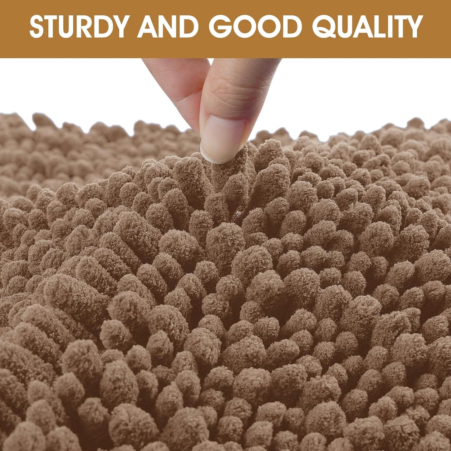 Dog Door Mats for Muddy Paws, Chenille Absorbent Door Mats, Non Slip Heavy Mud Mat for Dogs, Soft Indoor Door Mat for Entryway, Mud Paws, Inside Floor,36" X 24", Camel