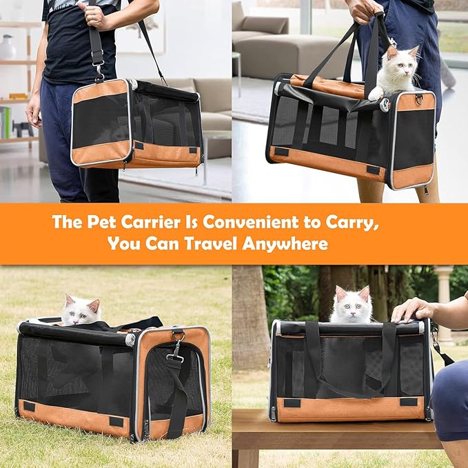 Dog Carry Bag for Puppy Pet Soft-Shell Portable Kennel Crate for 0-15 lbs Foldable Pomeranian Travel Cage Tea Cup Yorkie Carrier Purse Indoor Carrying Case Cat Supply Melon Tiny Dog Melon