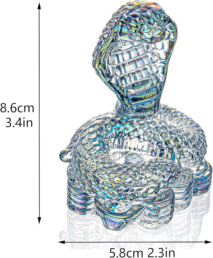 HDCRYSTALGIFTS 3.5inch Crystal Cobra Snake Figurines Handicraft Glass Animal Statue Ornaments Art Zodiac Animal Sculpture Collectible New Year Home Decor Gifts