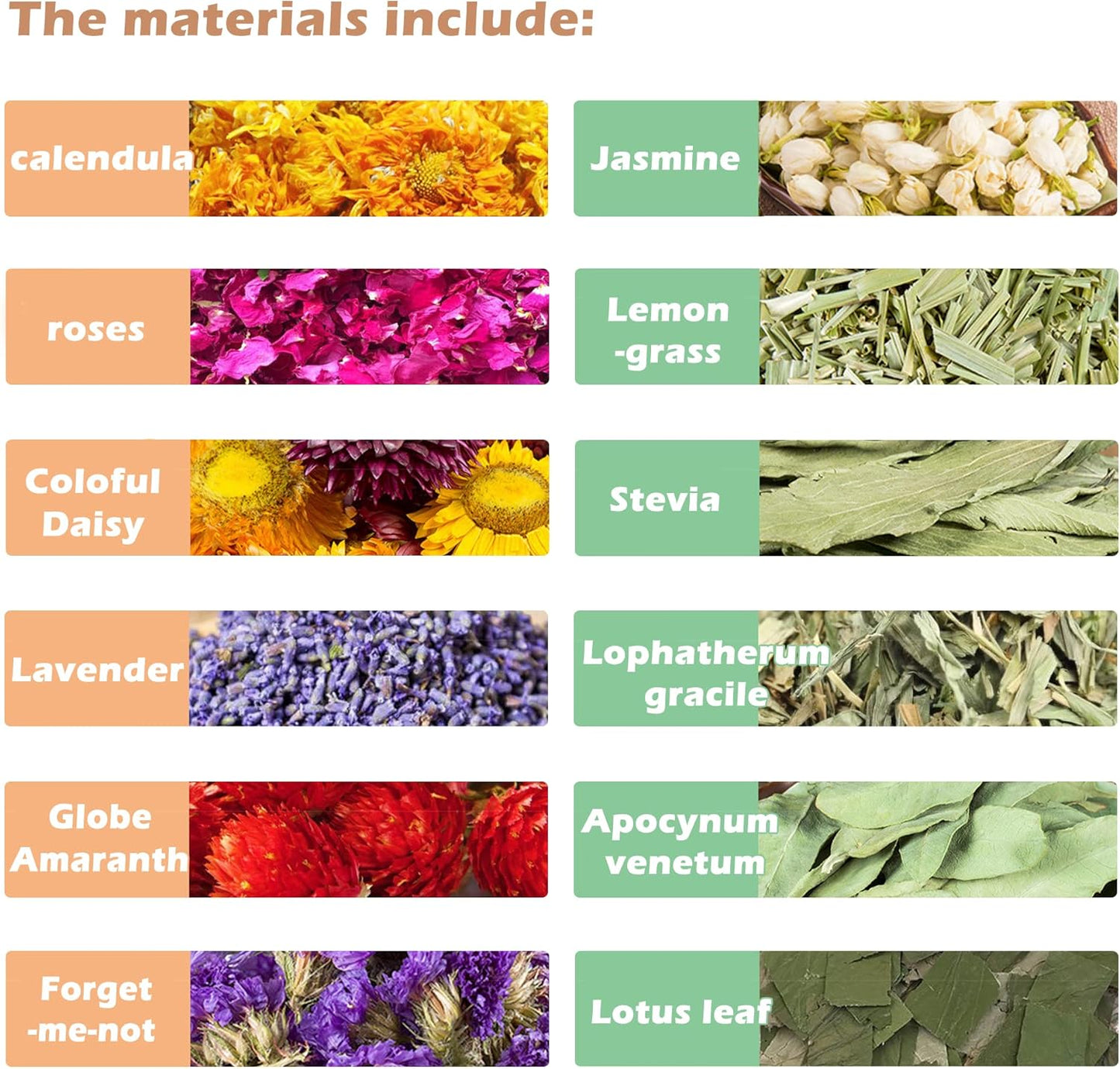 Natural Ear of Grain Flower&Herb Bedding Mate Habitat Decor, Adding Fun Hamster Accessories for Hamsters Gerbils Lemming