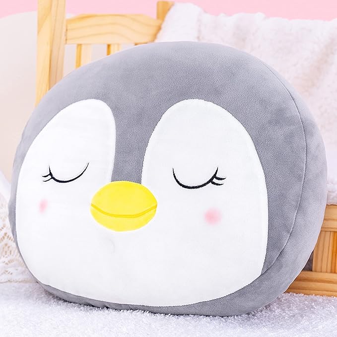 Lazada Penguin Plush Pillow Toys Pillows Soft Toy Girls Gifts for Toddler Gray 15 Inches…