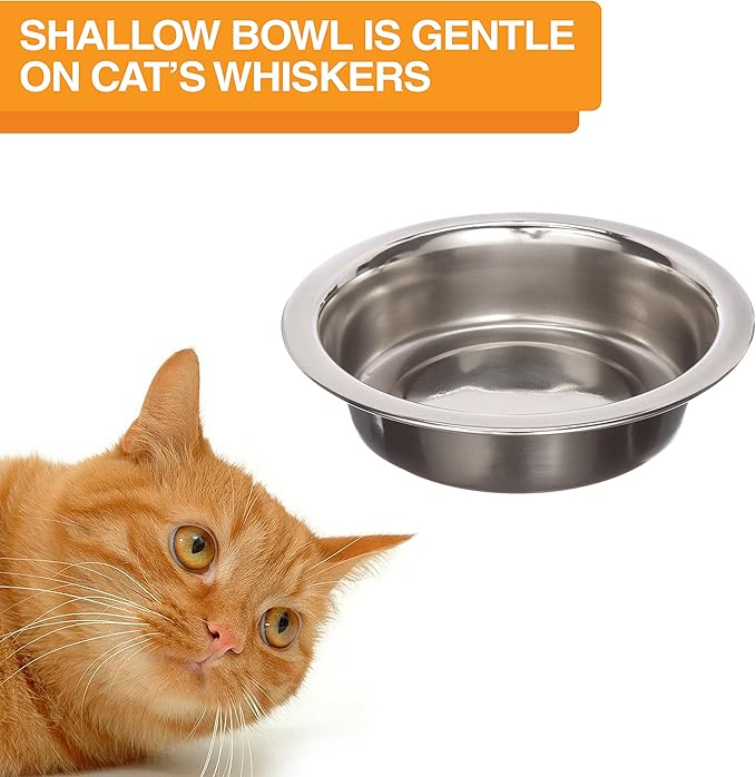 Neater Feeder Deluxe Mess Proof Cat Bowls Elevated for All Breeds – Made in USA – No Spill Raised Bowls for Indoor Cats – Stainless Steel Food and Water Bowl Set, Pet Dish Feeding Station, Black