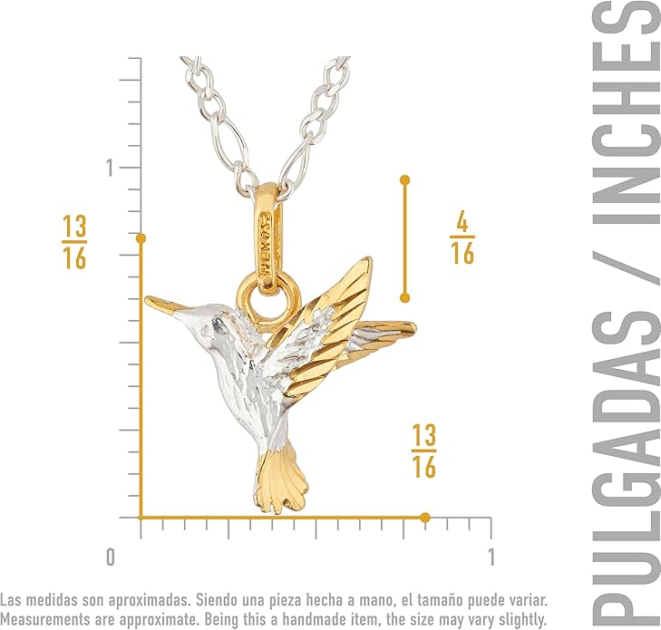 TAMI Hummingbird Necklace for Wowen Gold - Sterling Silver Hummingbird Jewelry Pendant - Unique Hummingbirds Gift for Women - Birds Accessories Design