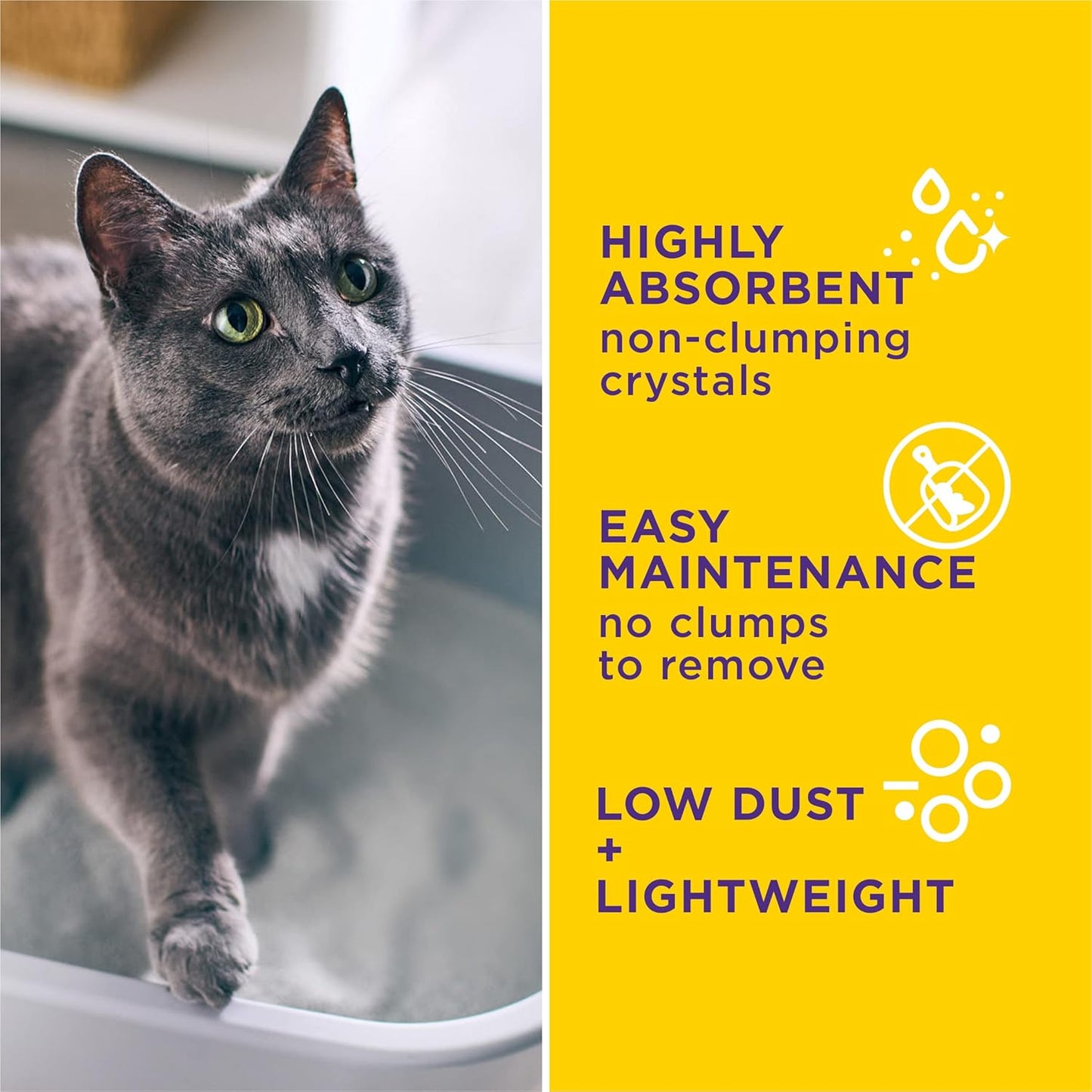 Purina Tidy Cats Tidy Care Alert Cat Health Monitoring Non Clumping Cat Litter with Silica Crystals - 8 lb. Bag (Pack of 2)