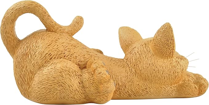 JFSM INC. Whimsical Orange Cat Lounging Figurine Cat Home Office Decoration - Happy Cat Collection - Gifts for Cat Lovers, Cat Lover Gifts for Women, Cat Lover Gifts for Men, Cat Decor for Cat Lovers