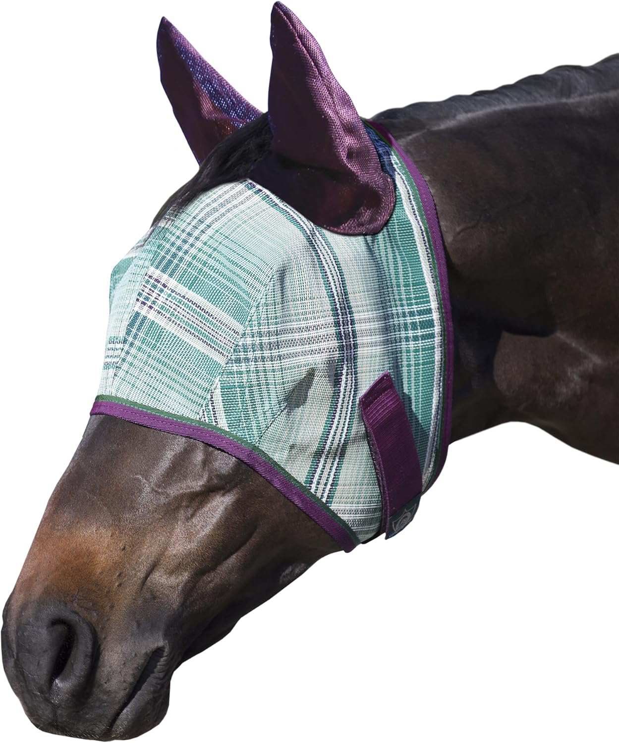 Kensington Signature Fly Mask w/Web Trim, Soft Mesh Ears & Forelock Opening Size: M-Small Horse Color: 2019 - Imperial Jade