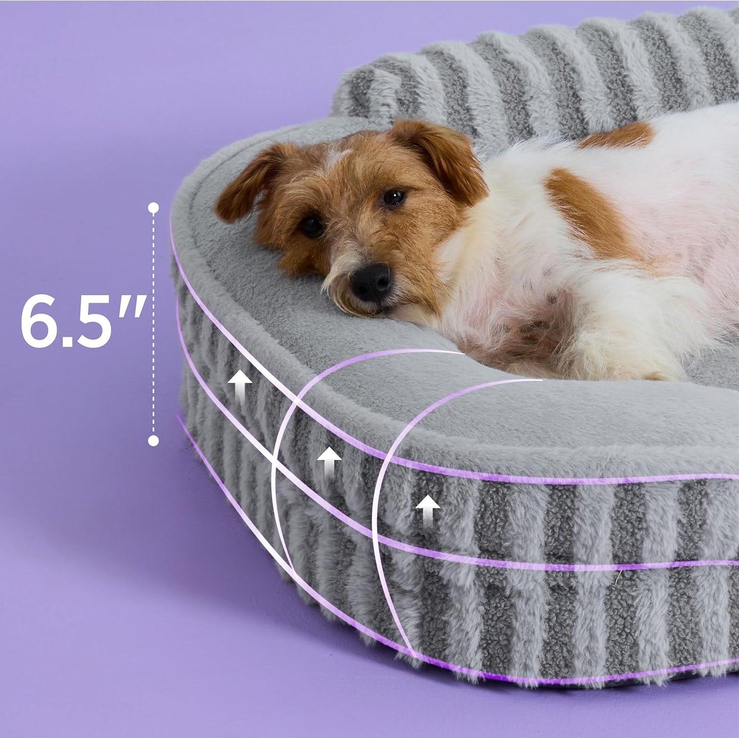 LE SURE Cute Dog Bed Medium Size Dog, Orthopedic Waterproof Medium Pet Beds with Sides, Non-Slip Bottom and Egg-Crate Foam Pet Couch Sofa with Washable Removable Cover, Grey