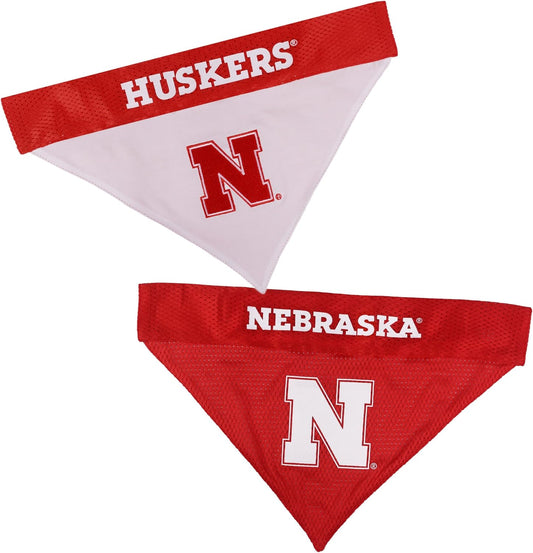 Pets First Collegiate Pet Accessories, Reversible Bandana, Nebraska Cornhuskers, Small/Medium
