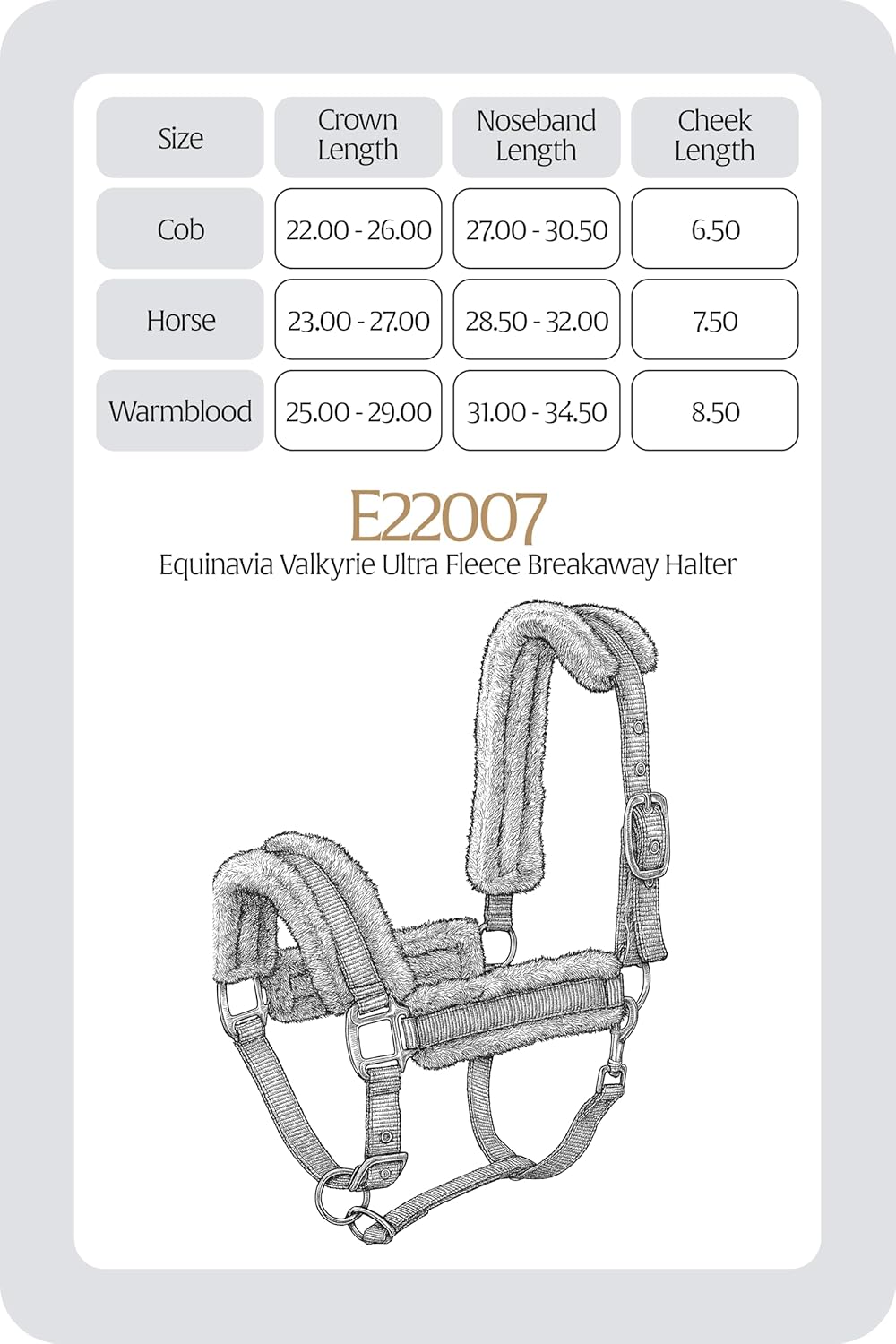 Equinavia Valkyrie Soft Ultra Fleece Padded Adjustable Breakaway Horse Halter - Navy/Navy - Cob