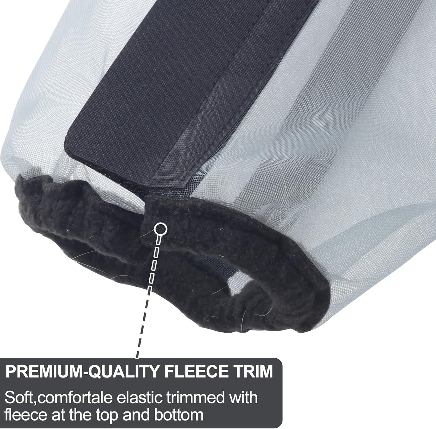 Horse Fly Boots Set of 4, Ultra Lightweight Breathable Mesh Leg Wraps, Non-Slip Fit, Reduce Stomping, Universal Size, Ideal for Summer Grey