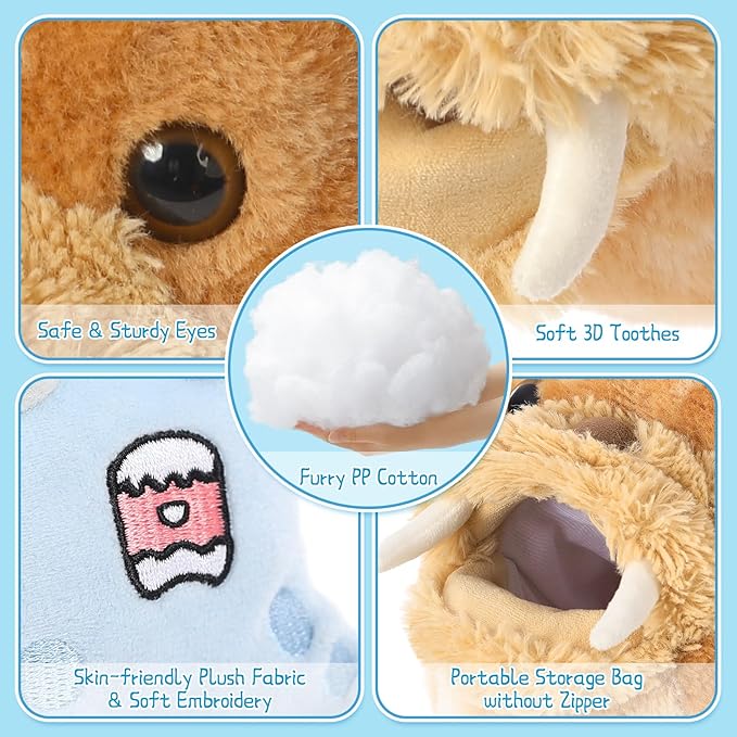 MorisMos 5Pcs Walrus Stuffed Animal Set,18'' Big Walrus Plush Toy with Crab,Lobster,Squid,Starfish Plushies,Bulk Marine Animal Gifts for Kid Girl Boy Ocean Lover Sea Animal for Birthday Christmas