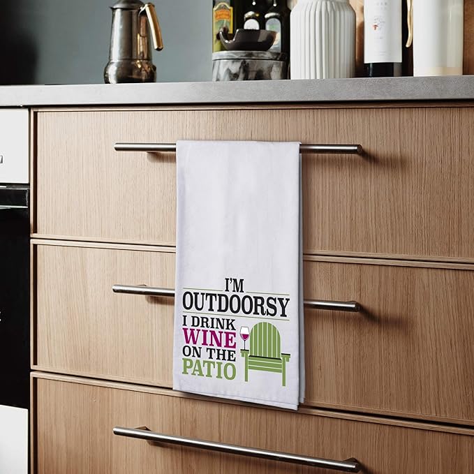 Chris's Stuff Flour Sack Cotton Towel 27" x 27" - Perfect for Glassware & Kitchen - Funny Quote (Outdoorsy)