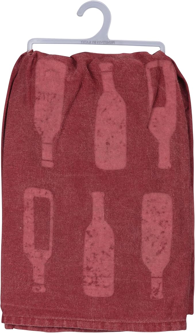 Primitives by Kathy Kitchen Towel - Polishing Off Two Bottles Of Wine