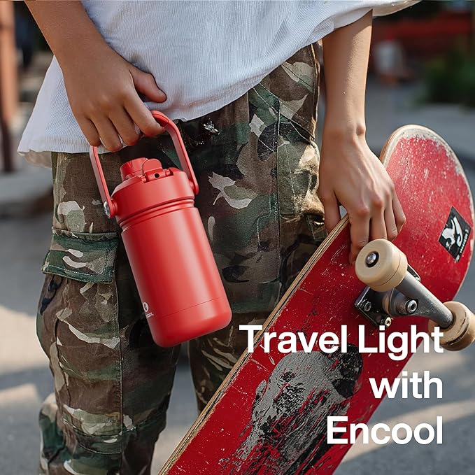 Kids Insualated Water Bottle with Straw - 12oz Stainless Steel Water Bottle with Dual Spouts, Leak-Proof, BPA-Free, Double Wall Vacuum Keeps Cold for 24 Hours for Sports, Travel (Frosted Lilac)