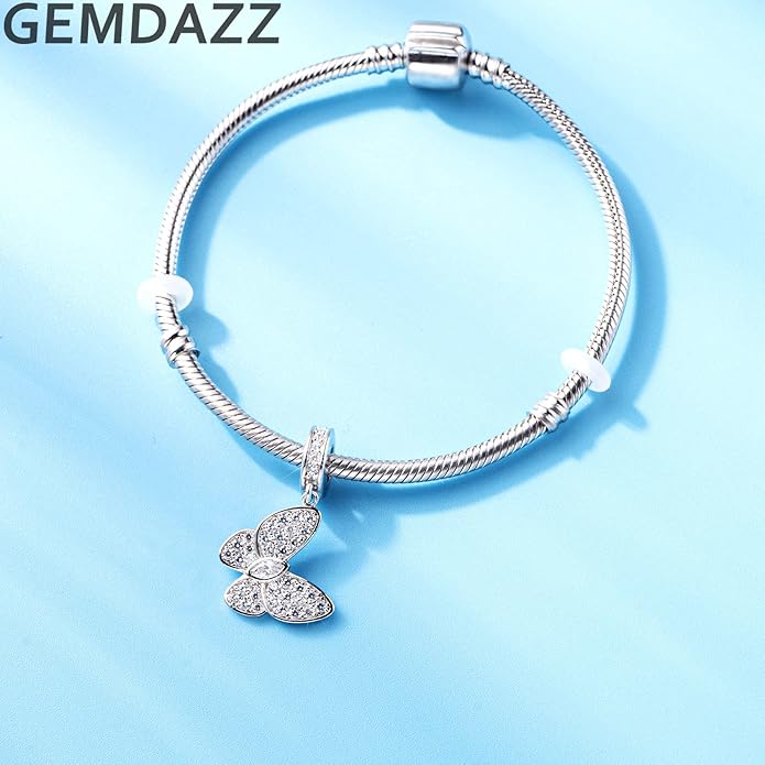 GEMDAZZ Animal Theme Charms in 925 Sterling Silver, Cute 3D Polar Bear, Frog, Cicada, Ladybug, Bee, Dragonfly Beads fit European Women Bracelet, Gift for Birthday/Christmas/Friends/Mom/Lover