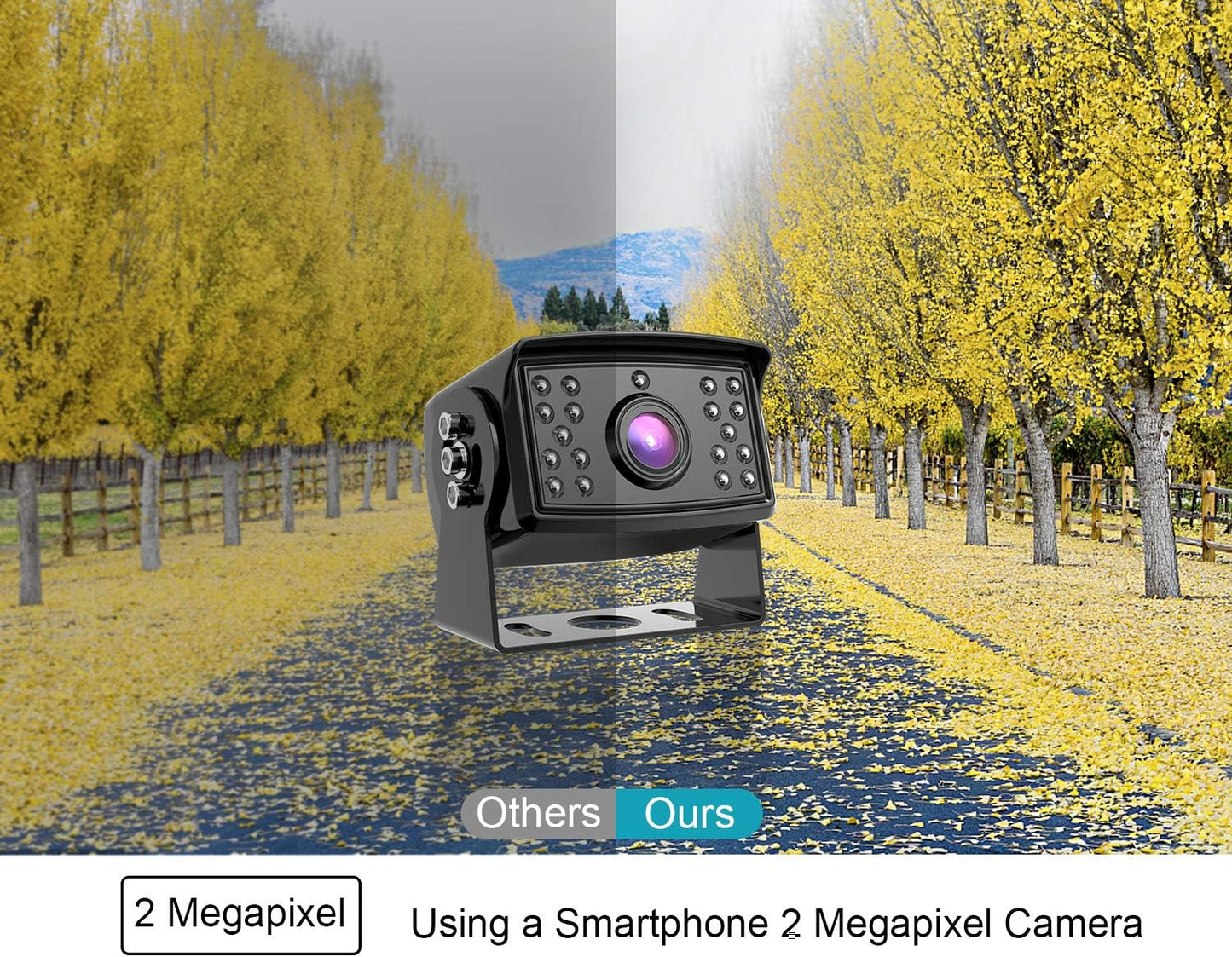 Fookoo Ⅱ HD Backup Camera System Kit, 9" 1080P Reversing Monitor+IP69 Waterproof Rear View Camera, Sharp CCD Chip, 100% Not Wash Up, Truck/Semi Trailer/Box Truck/RV (DY901-Wired)