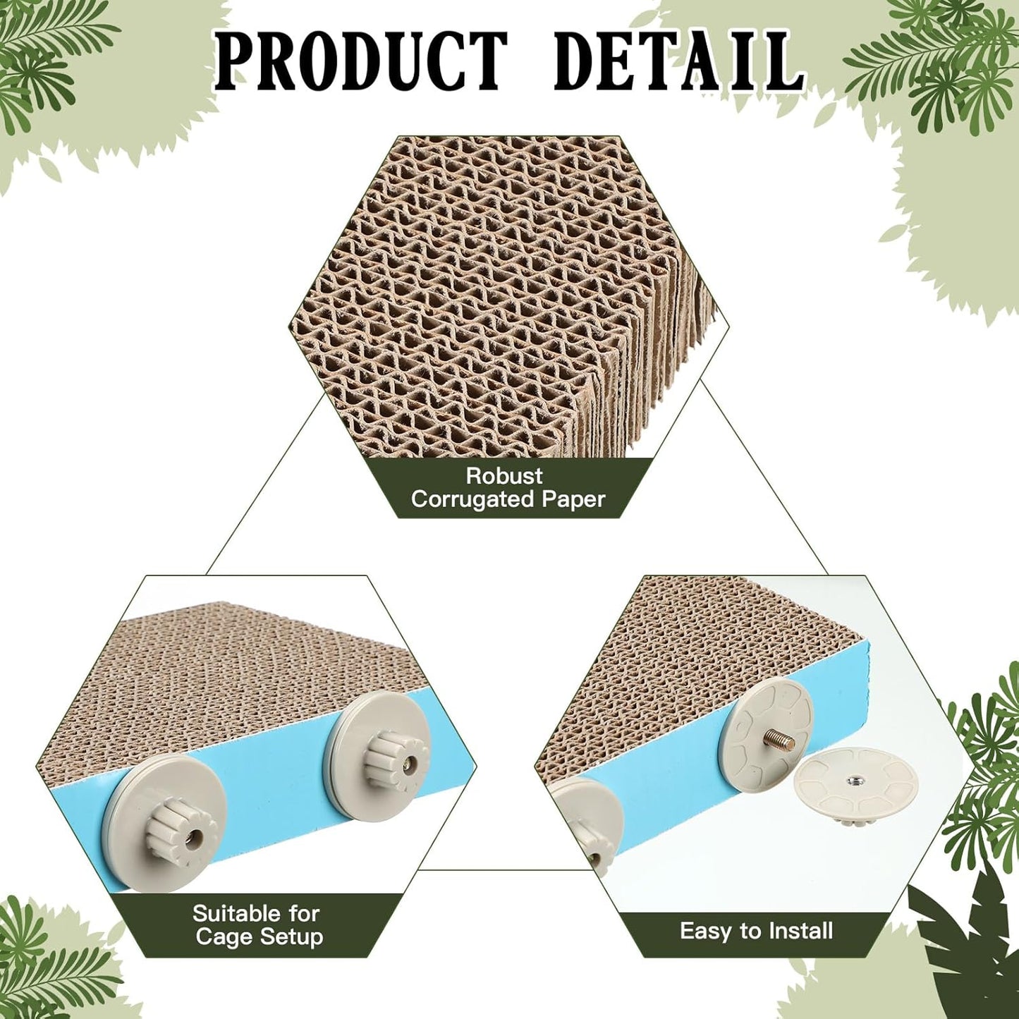 2 Pieces Bird Chew Toy Parrot Cage Perch Cardboard Platform Bird Paw Grinding Stand Parrot Cage Playground for Macaws, Small Parakeets, Conures, Budgies, Finches Conure Cockatiel (Medium)