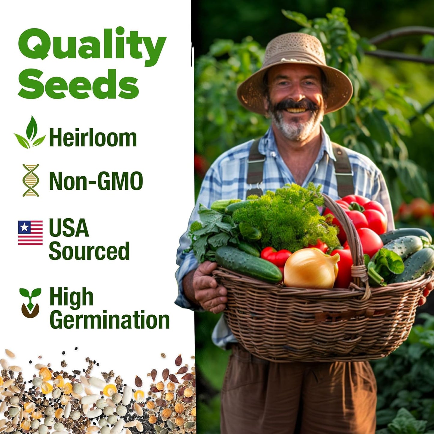 HOME GROWN 12 Winter Vegetable Seeds 𝗡𝗢𝗡-𝗚𝗠𝗢 Heirloom,Fall & Winter Vegetable Seeds for Planting Home Garden: Bean, Beet, Broccoli, Cabbage, Carrot, Cauliflower, Kale,Parsnip,Squash,Chard & More