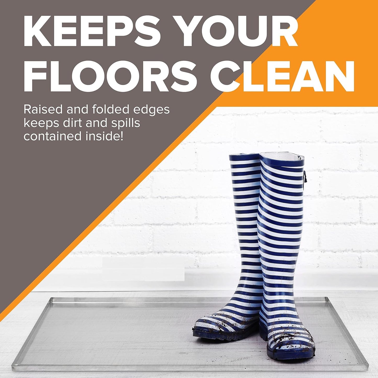 Metal Replacement Dog Crate Pan Chew Proof Crack Proof Pet Kennel Tray Central Dog Training Crate Pan Pet Supplies (Stainless Steel, 47.25" L X 29.375" W X 1")