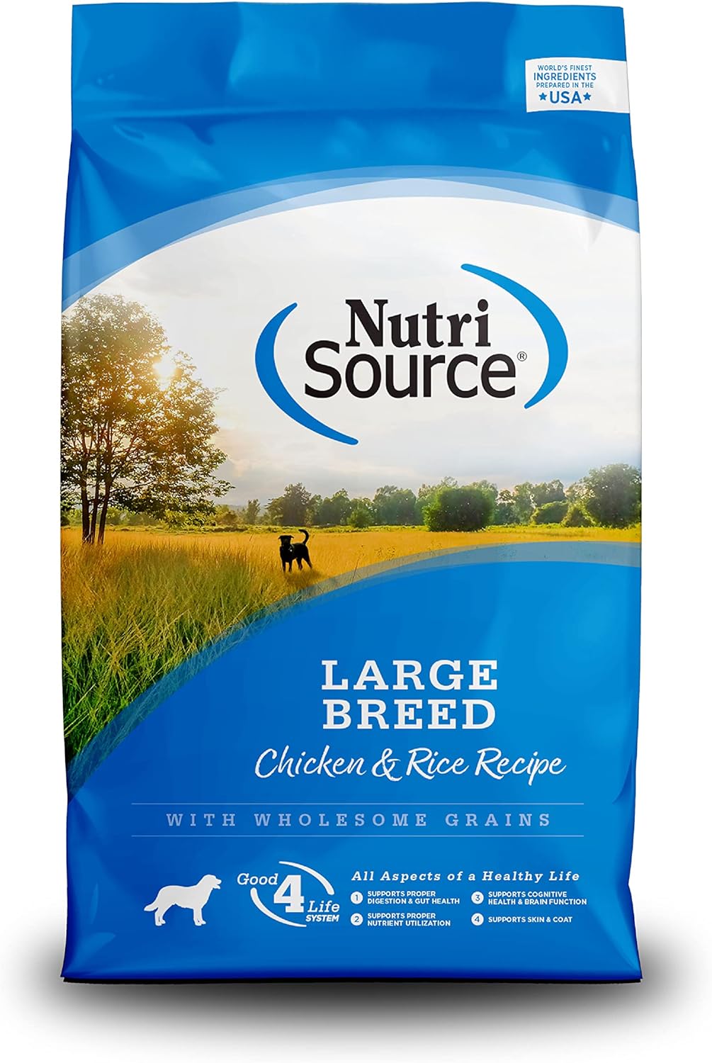NutriSource Adult Dog Food, Made with Chicken and Rice, Large Breed, with Wholesome Grains, 30LB, Dry Dog Food