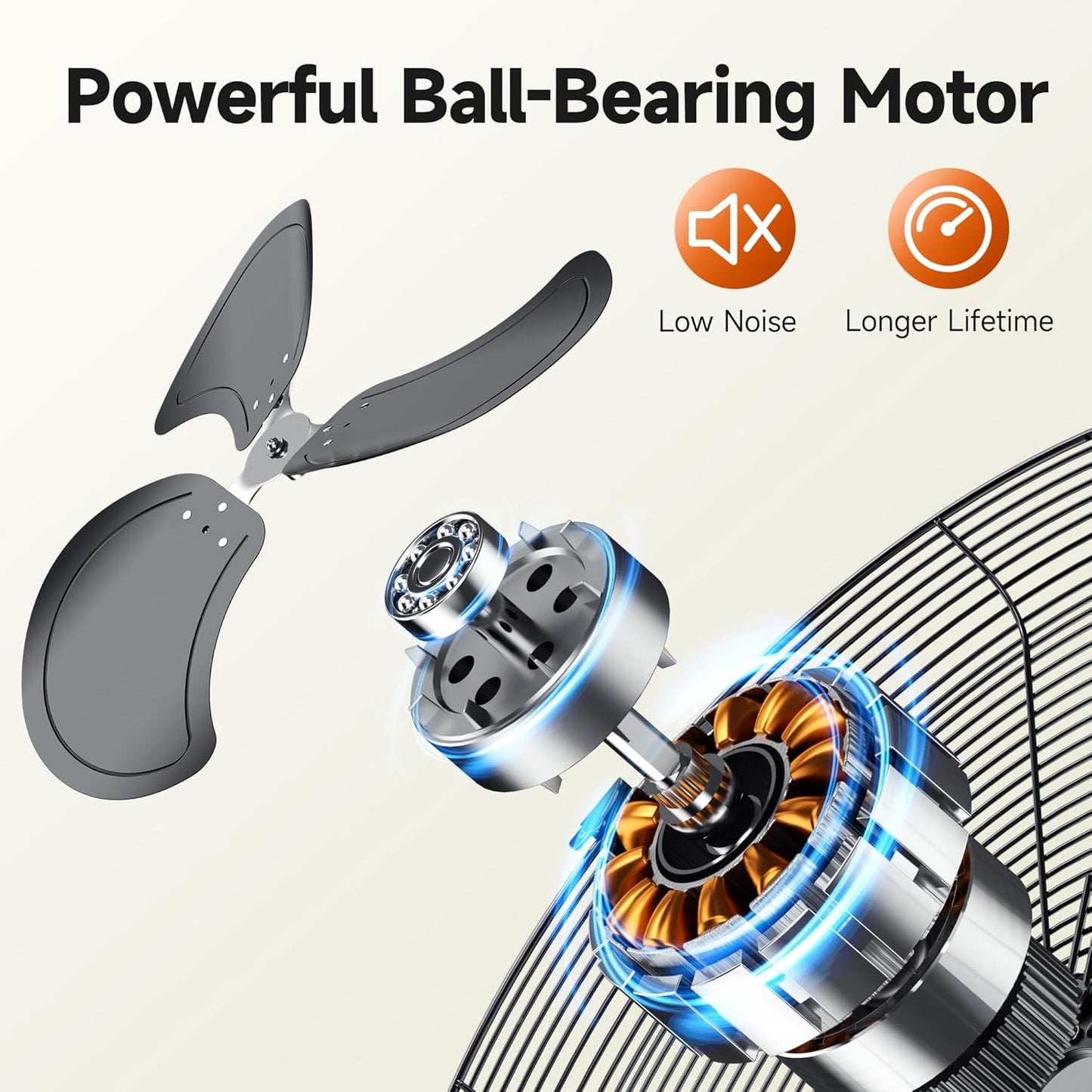 VAGKRI Wall Mount Fan, 20 Inch High Velocity Metal Oscillating Fan, 3 Speeds, 5300CFM Industrial Wall Fan for Home Office Patio Garage Factory Greenhouse Warehouse Farm