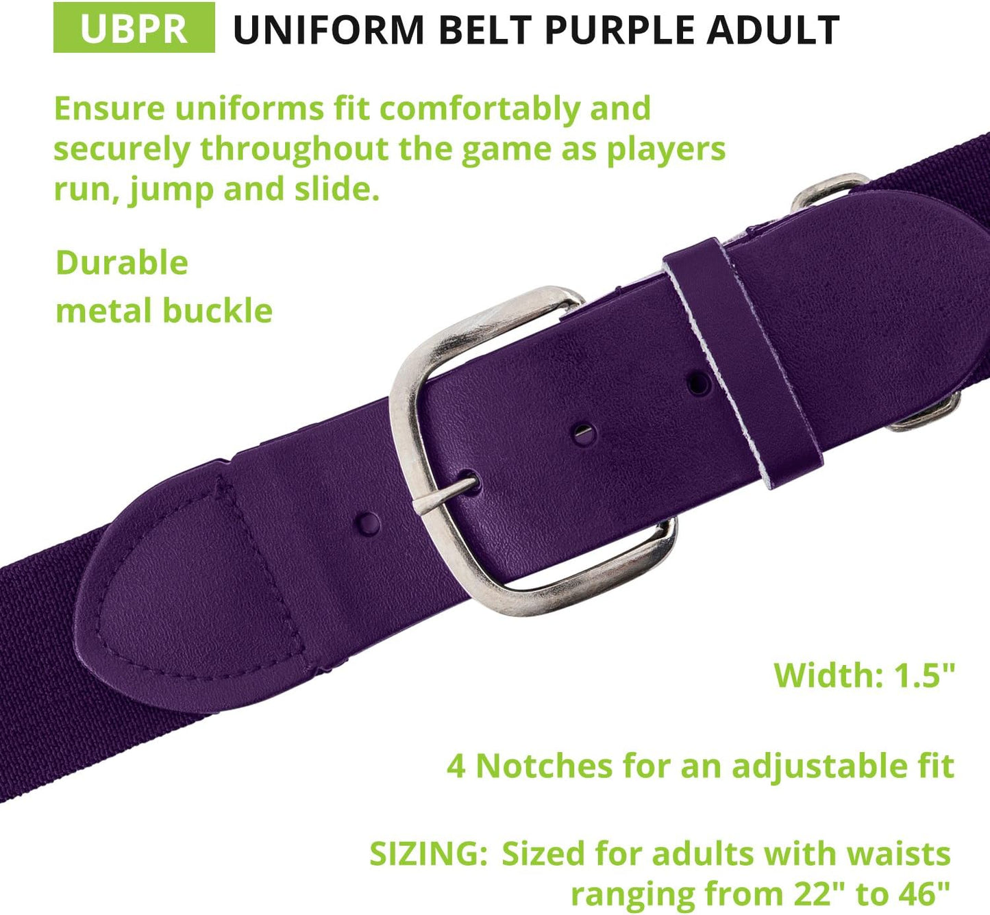 Champion Sports Baseball/Softball Uniform Belt, Comfort Stretch Fit Durable Syntex Tab - Youth & Adult Sizes, Multiple Colors