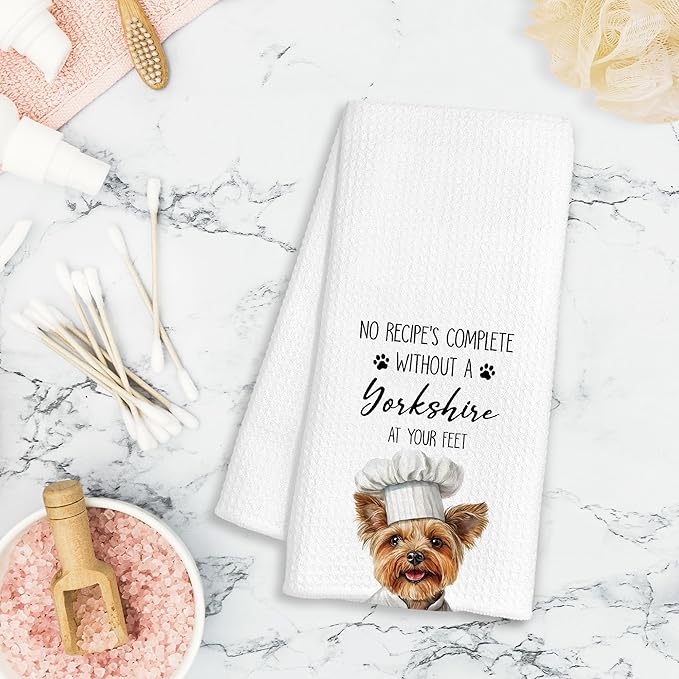 Yorkshire Terrie Gifts Kitchen Towels Decorative, Yorkie Gifts for Women Yorkie Lovers Dish Tea Towels for Kitchen Drying, Yorkshire Terrie Dog Hand Towels, 16x24 Inch