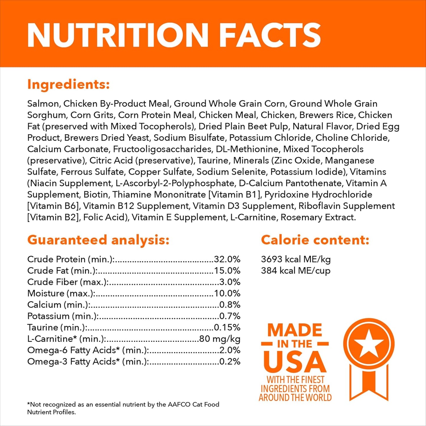 IAMS Proactive Health Adult Healthy Dry Cat Food with Real Salmon, 3.5 lb. Bag