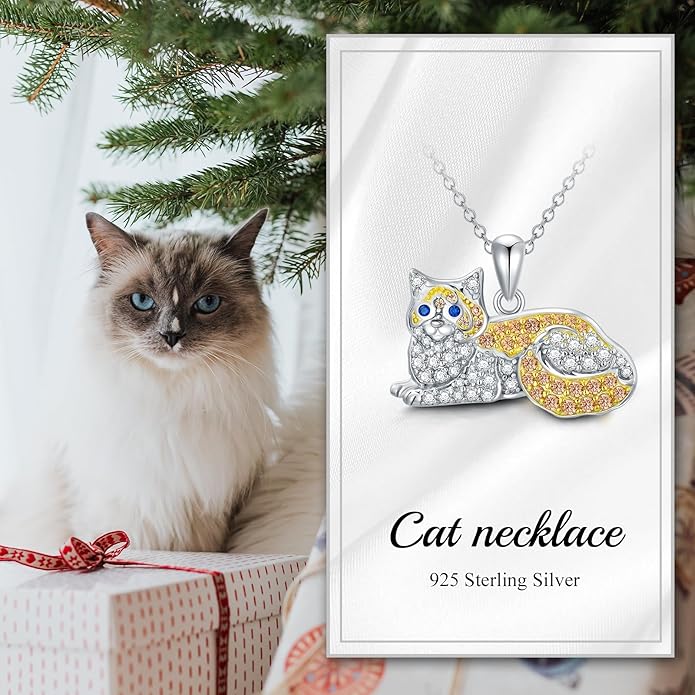Cat Necklaces 13 Breeds of Cats Necklaces S925 Sterling Silver Cat Pendant for Women