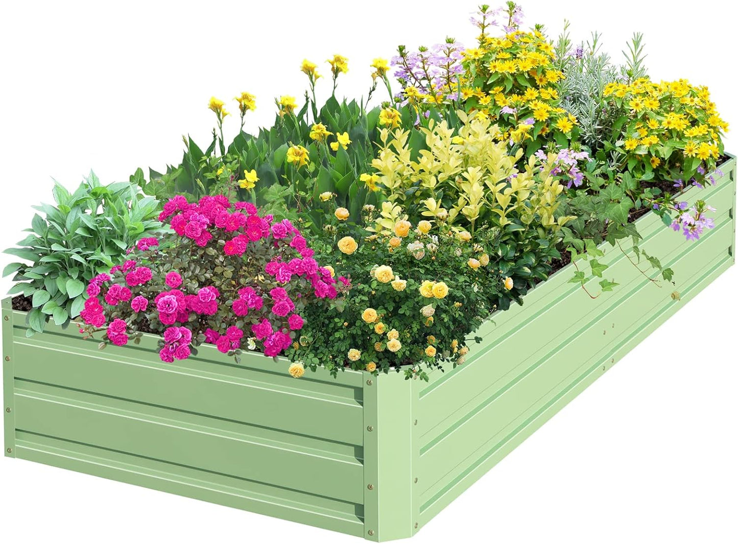 SnugNiture Galvanized Raised Garden Bed 6x3x1FT Outdoor Large Metal Planter Box Steel Kit for Planting Vegetables, Flowers