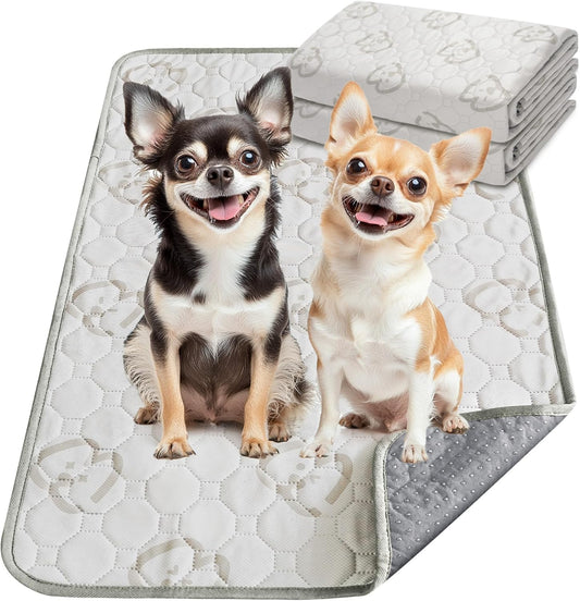 FXW Washable Pee Pads for Dogs, Puppy Pads with Super Absorbent, Specifically Designed for 18inch Cages, 17" × 11" Rectangle, Khaki, 1 Pack