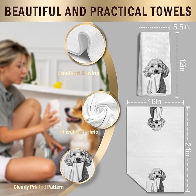 Funny Goldendoodle Dog Hand Towels, You Will Never Pee Alone Funny Bathroom Hand Towels, Goldendoodle Gifts, Dog Bathroom Decor, 16x24 Inches